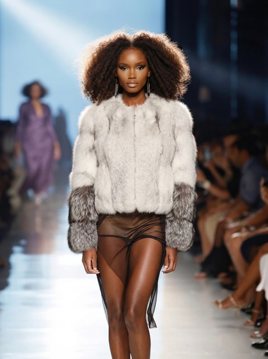 Angelica- Frost Dipped Arctic Style Genuine Fox Fur