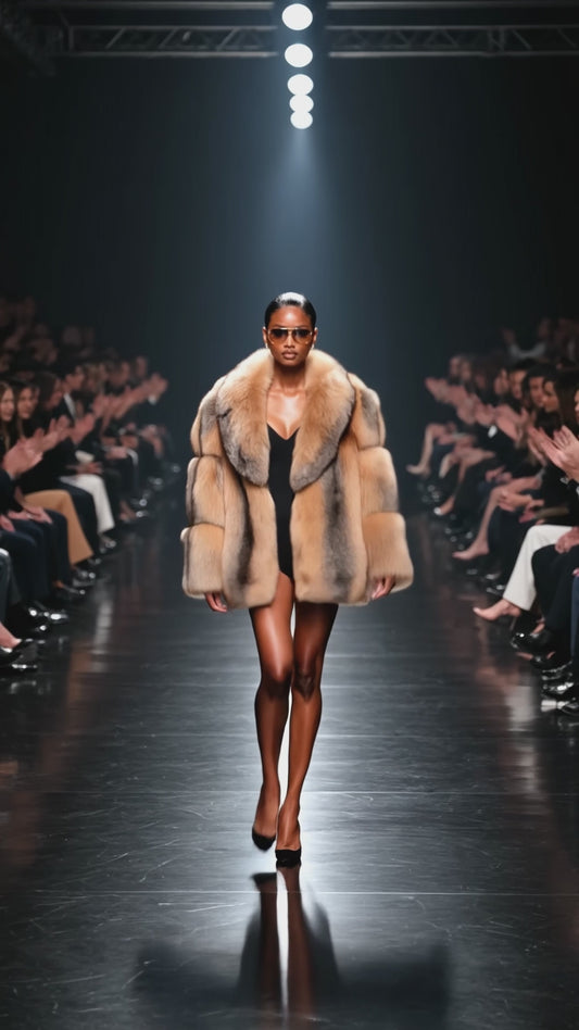 NEW! Alexis- Mid Length Genuine Golden Fox Fur