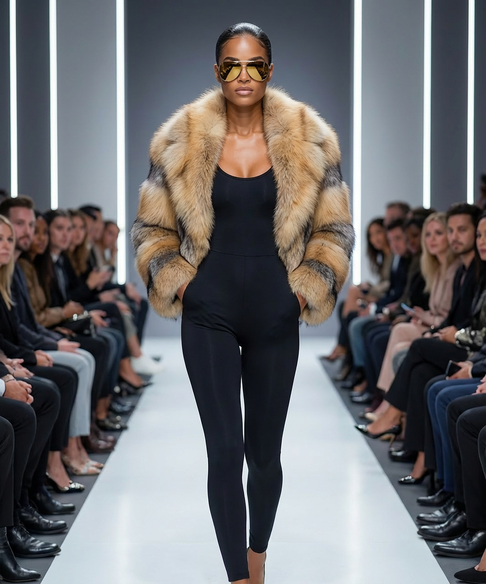 NEW! Raquel- Genuine Golden and Silver Fox Fur Mix